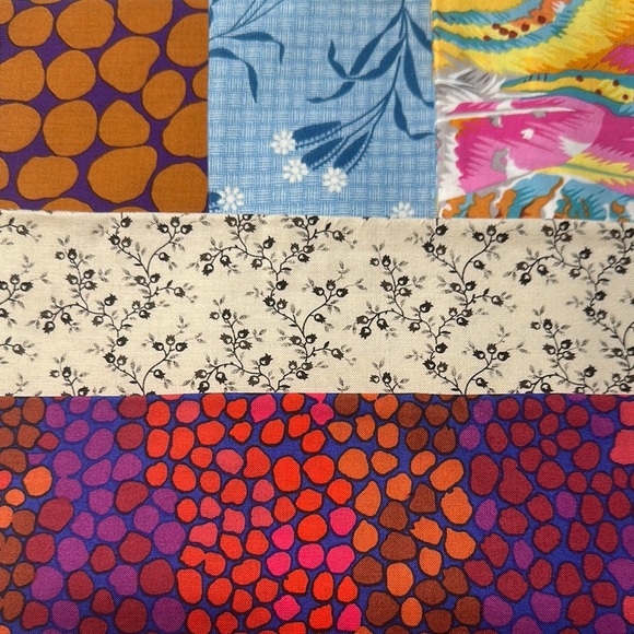 Fabric 5 pieces 100% Cotton Multicolor - Picture 2 of 3